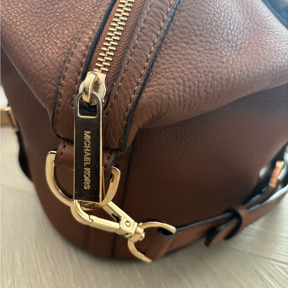 Michael Kors Tan Leather Satchel with Gold Accents - Picture 13 of 16
